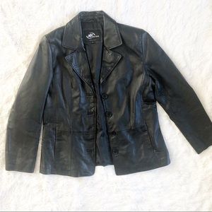 ZLC COLLECTIONS BLACK LEATER JACKET WOMENS SIZE XL